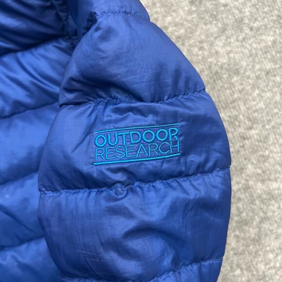 Outdoor Research Men's Transcendent Hooded Down Puffer Jacket Blue Size S - Picture 4 of 11